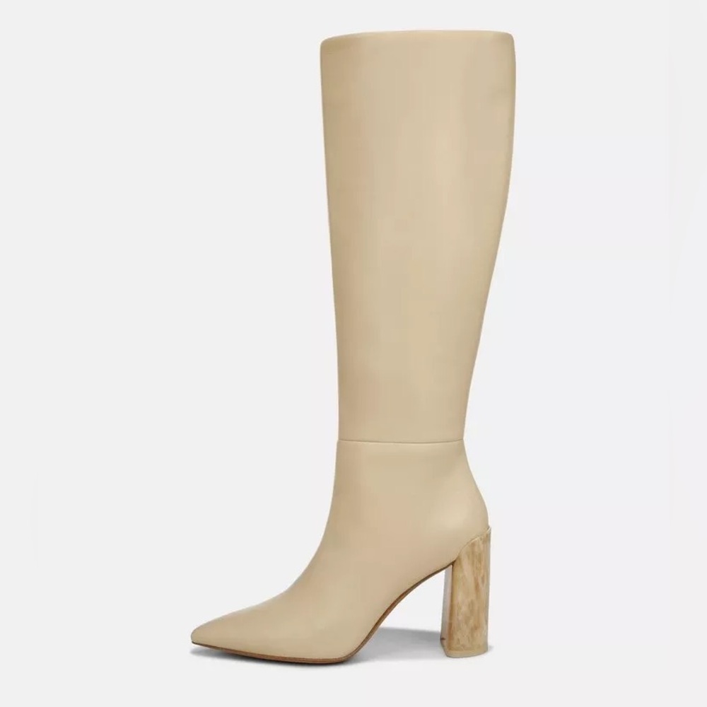 Vince Pilar Leather Knee High Boot in Macadamia Beige NWT $595 9.5
